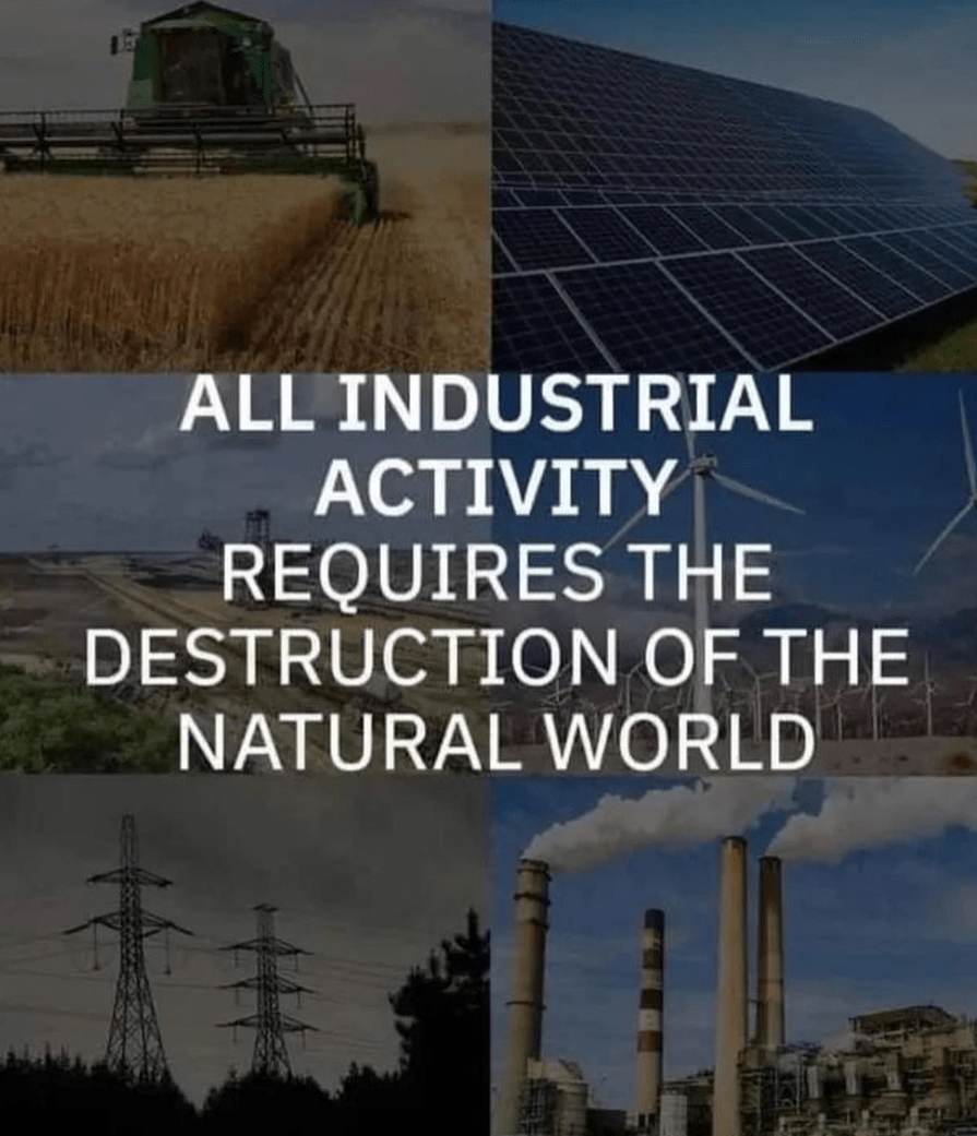 ALL INDUSTRIAL ACTIVITY REQUIRES THE DESTRUCTION OF THE NATURAL WORLD